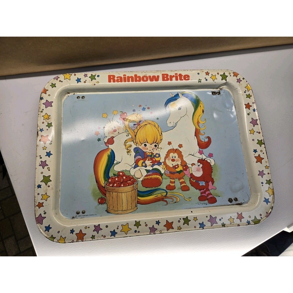 VTG Rainbow Brite Metal TV Tray 1983 Hallmark Cards Pony